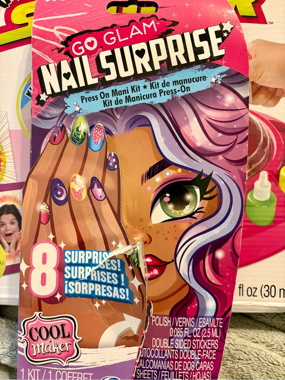 Go Glam Nail Surprise Kids Press-On Manicure Kit - Pink & Purple